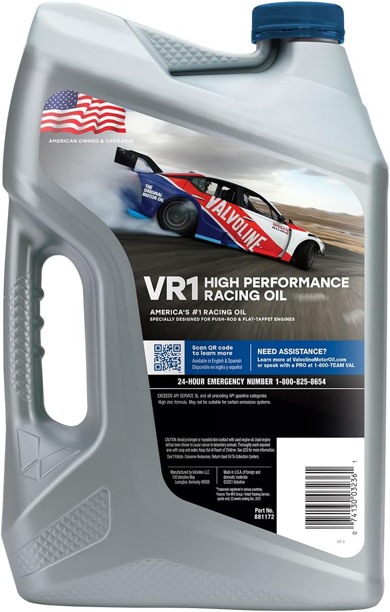 Valvoline VR1 Racing Oil SAE 20W-50 881172 5 Quarts