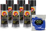 Fluid Film Black 11.75 oz pack of 6 Rust Remover for metal and Undercoating Protection Aerosol Spray with Biodegradable Disposable Gloves and Extension Hose compatible bundle (8 items)