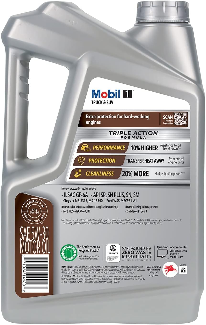 Mobil 1 Truck & SUV Full Synthetic Motor Oil 124596 - 5 Quart