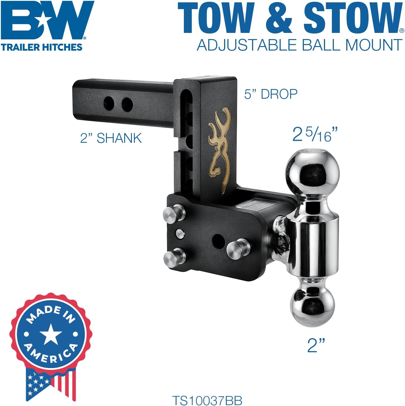 B&W Trailer Hitches TS10037BB Ball Mount