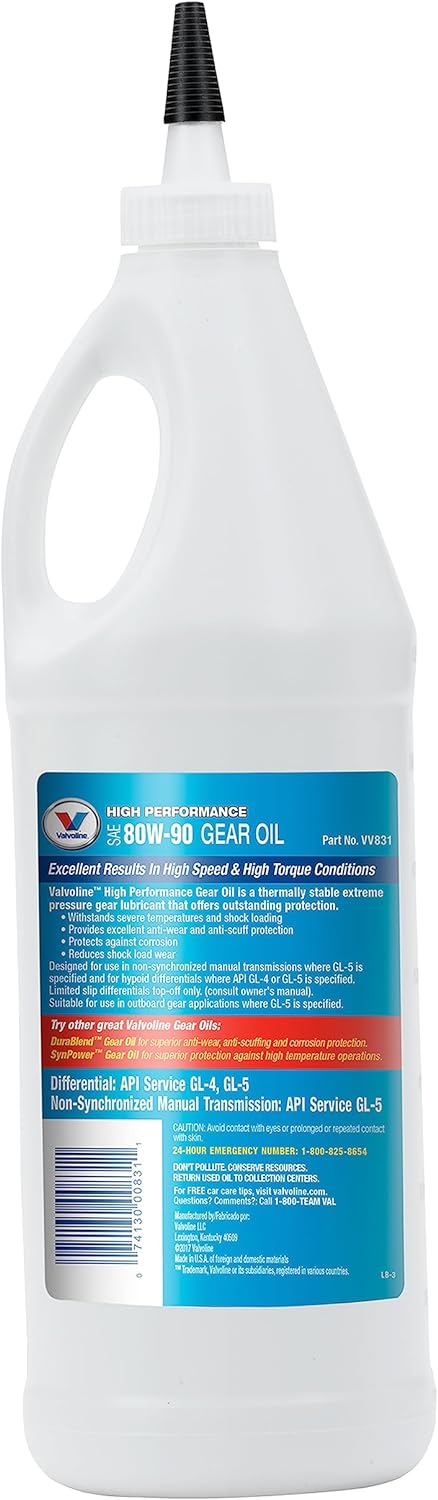 Valvoline High Performance Gear Oil 80W-90 VV831 1 Quart