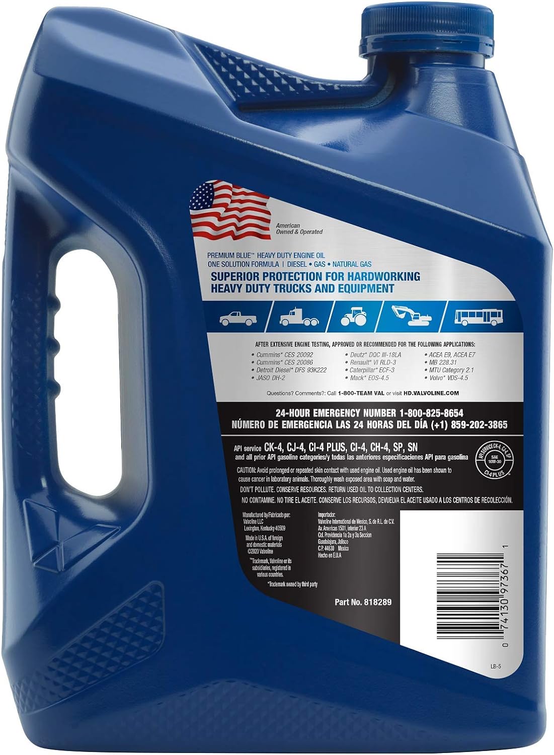 Valvoline Heavy Duty Diesel Engine Oil SAE 10W30 818289 1 Gallon Jug