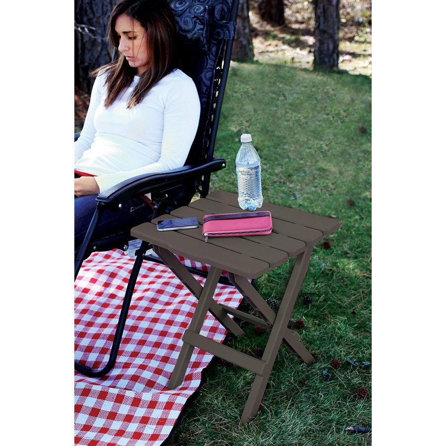 TABLE, ADIRONDACK STYLE QUICK FOLDING, PLASTIC, LG, MOCHA
