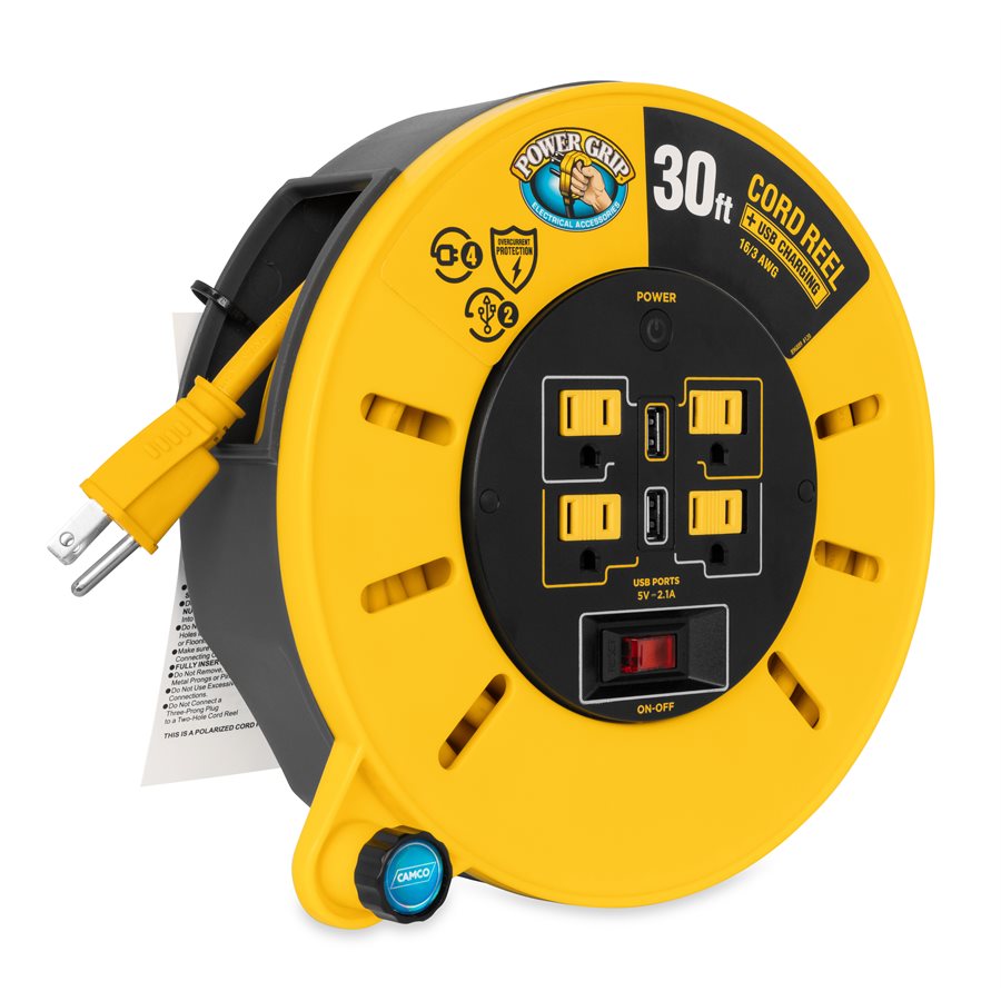 Camco 55290 POWERGRIP EXTENSION CORD REEL 30'