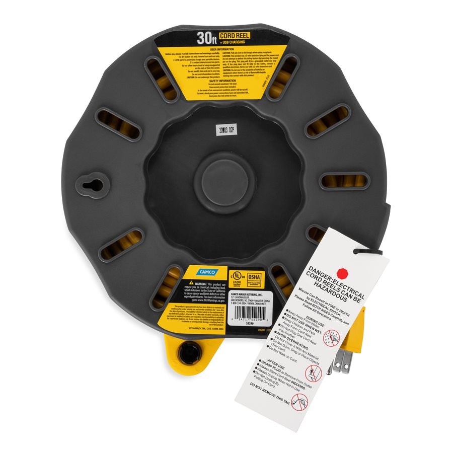 Camco 55290 POWERGRIP EXTENSION CORD REEL 30'