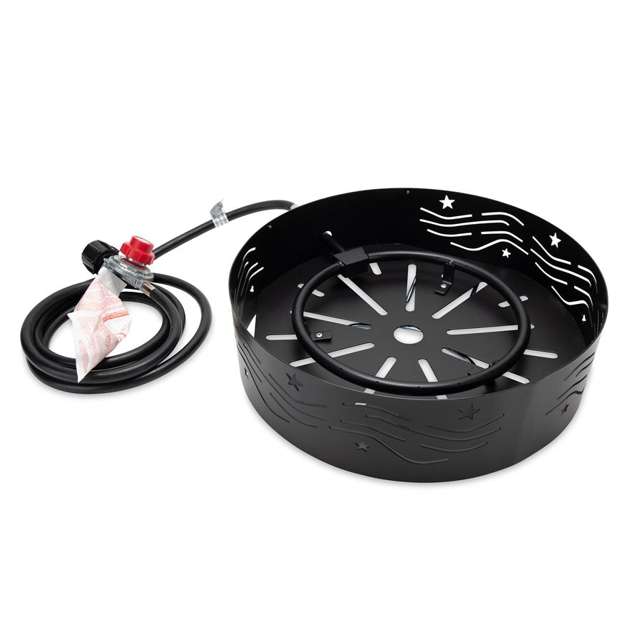CAMCO 58041 CAMPFIRE, PORTABLE, W/ 8FT HOSE AND REGULATOR, 14.5IN DIA