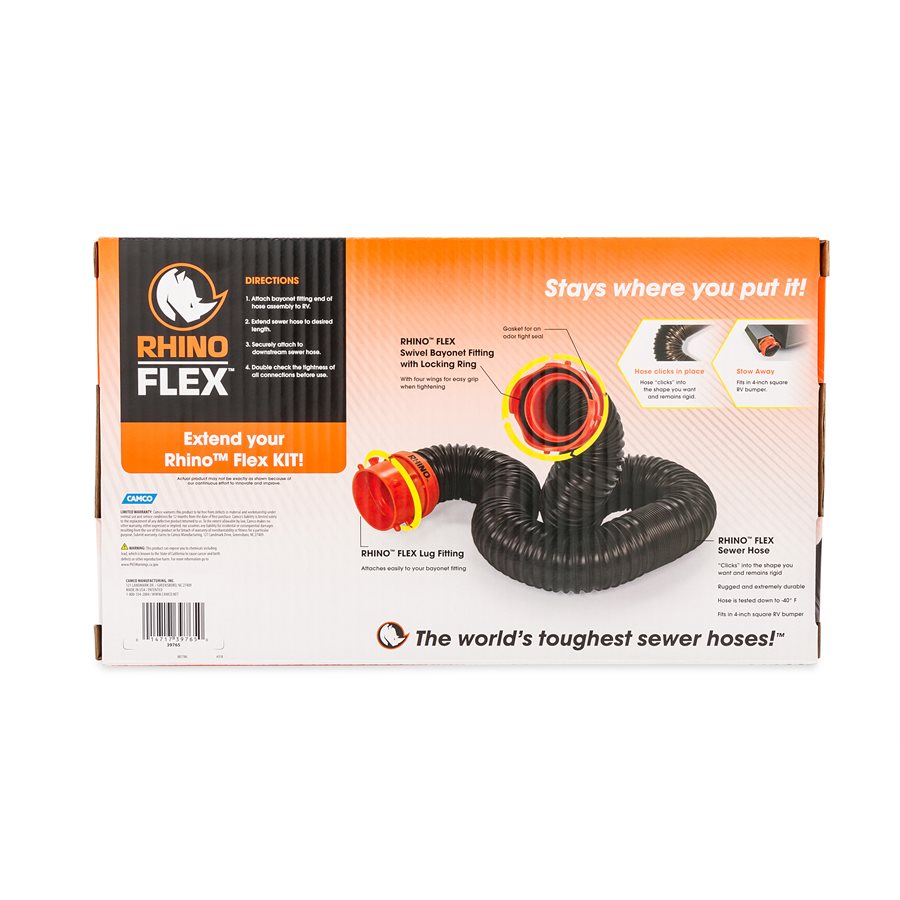 RHINOFLEX 5FT EXTENSION W/SWIVEL BAYONET & SWIVEL LUG