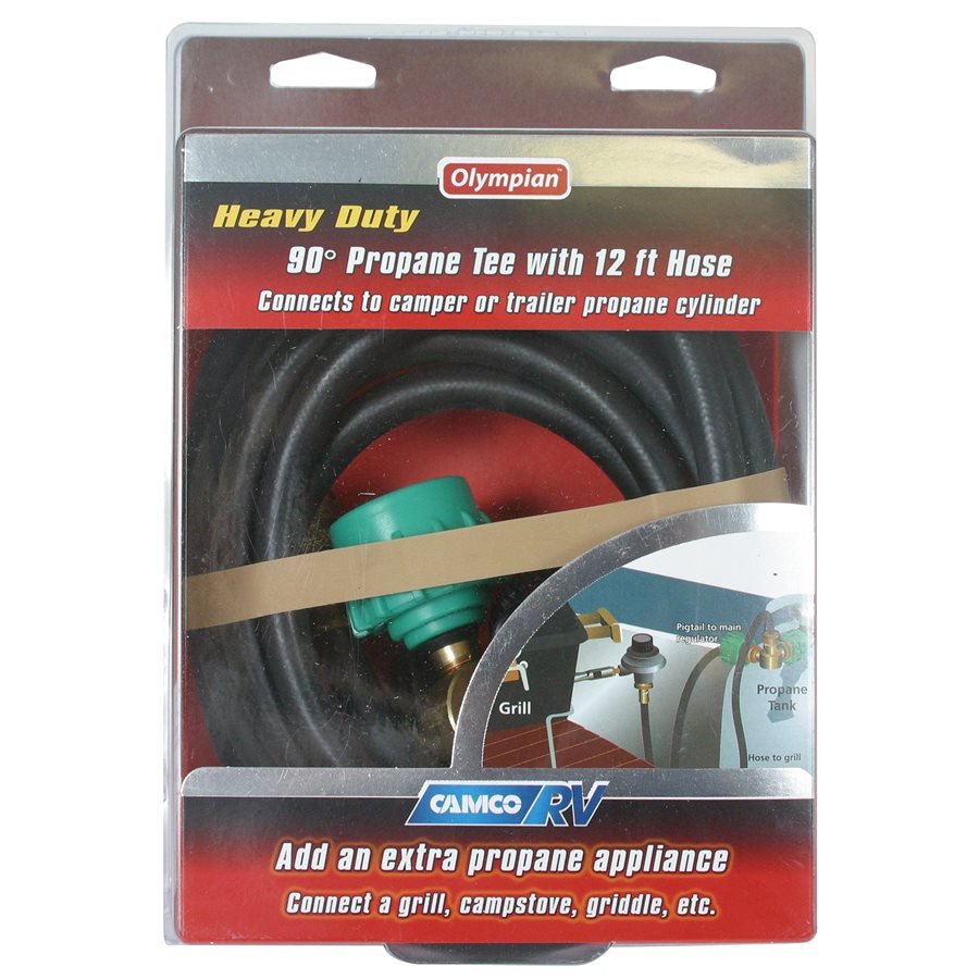 Camco 59143 BRASS90TEEW/3PORTS12'HOSE