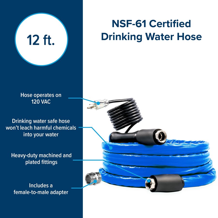 HEATED DRINKING WATER HOSE-40 12'