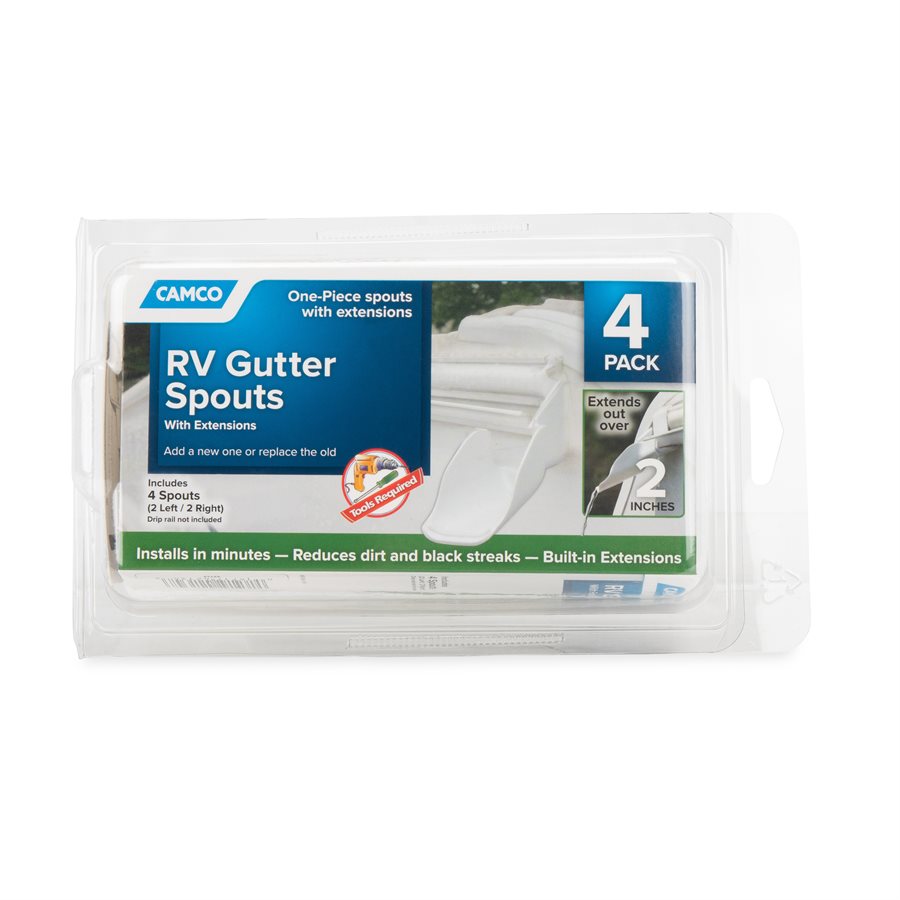 GUTTER SPOUT EXT WHT 4/CD