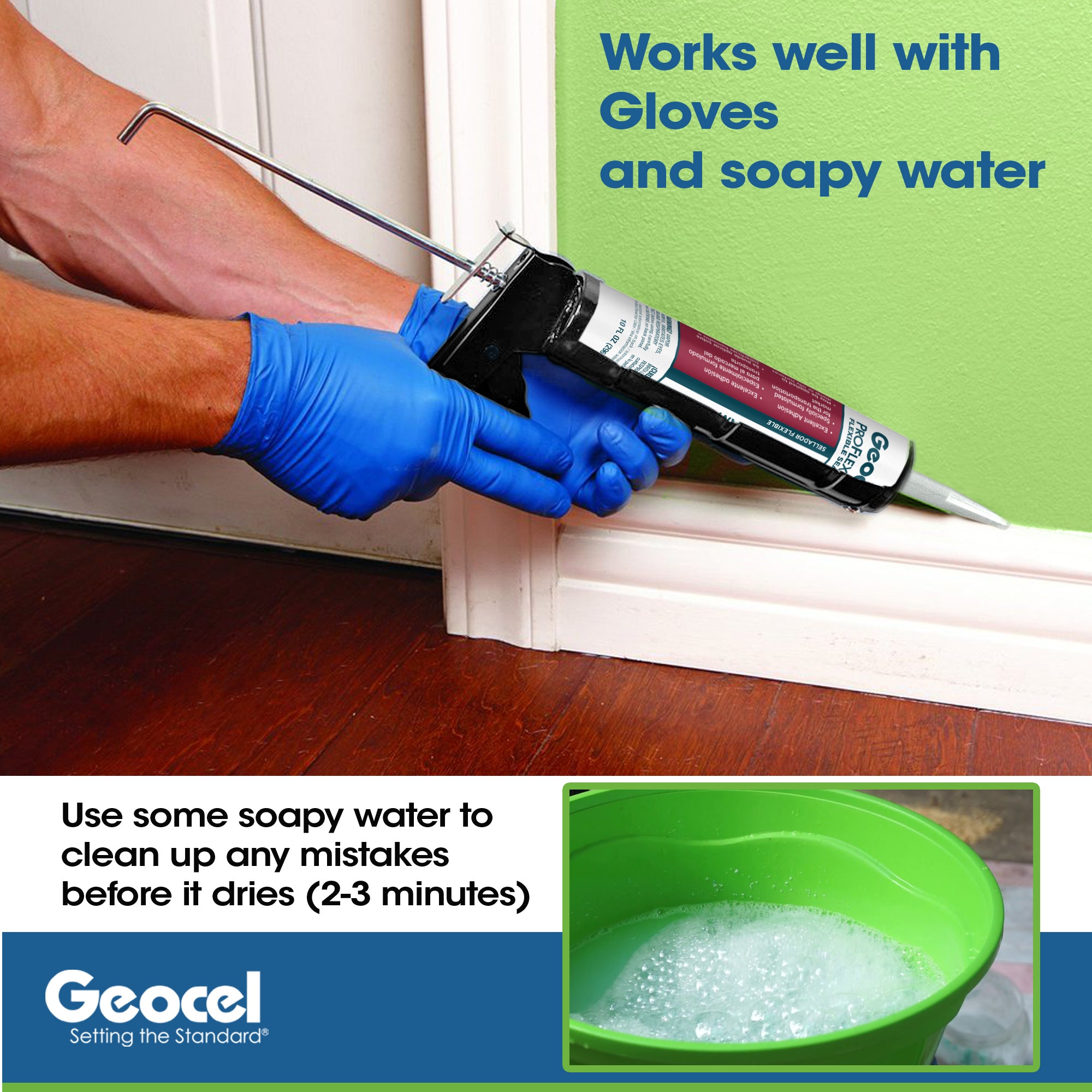 Geocel Proflex RV Sealant Clear - Self-Leveling RV Roof Sealant and Caulking - Camper Roof Sealant - Durable Lap Sealant for RV Roofs - Pack of 3 with Biodegradable Gloves Bundle (28100 2023 Version)