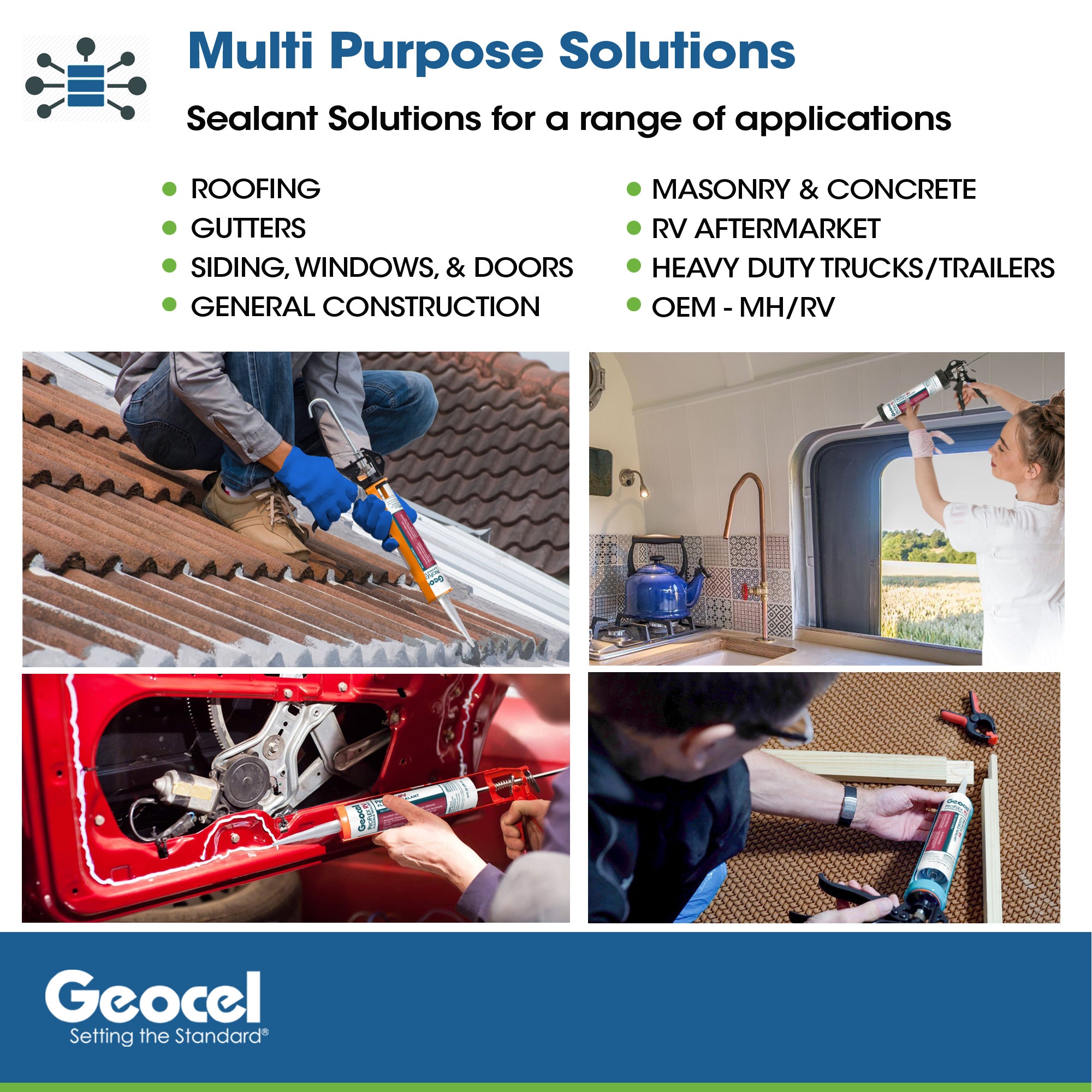 Geocel Proflex RV Sealant Clear - Self-Leveling RV Roof Sealant and Caulking - Camper Roof Sealant - Durable Lap Sealant for RV Roofs - Pack of 3 with Biodegradable Gloves Bundle (28100 2023 Version)