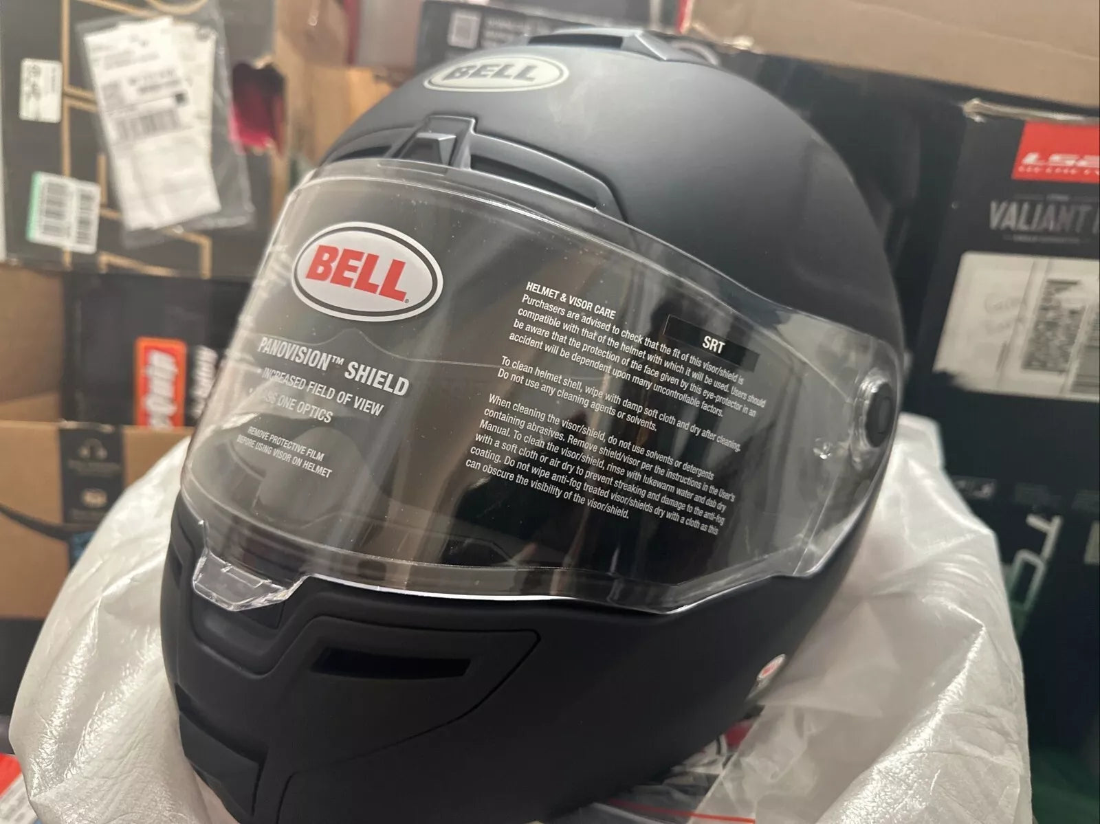 Bell SRT Helmet Predator Blackout Matte Black XX Large With Clear Visor