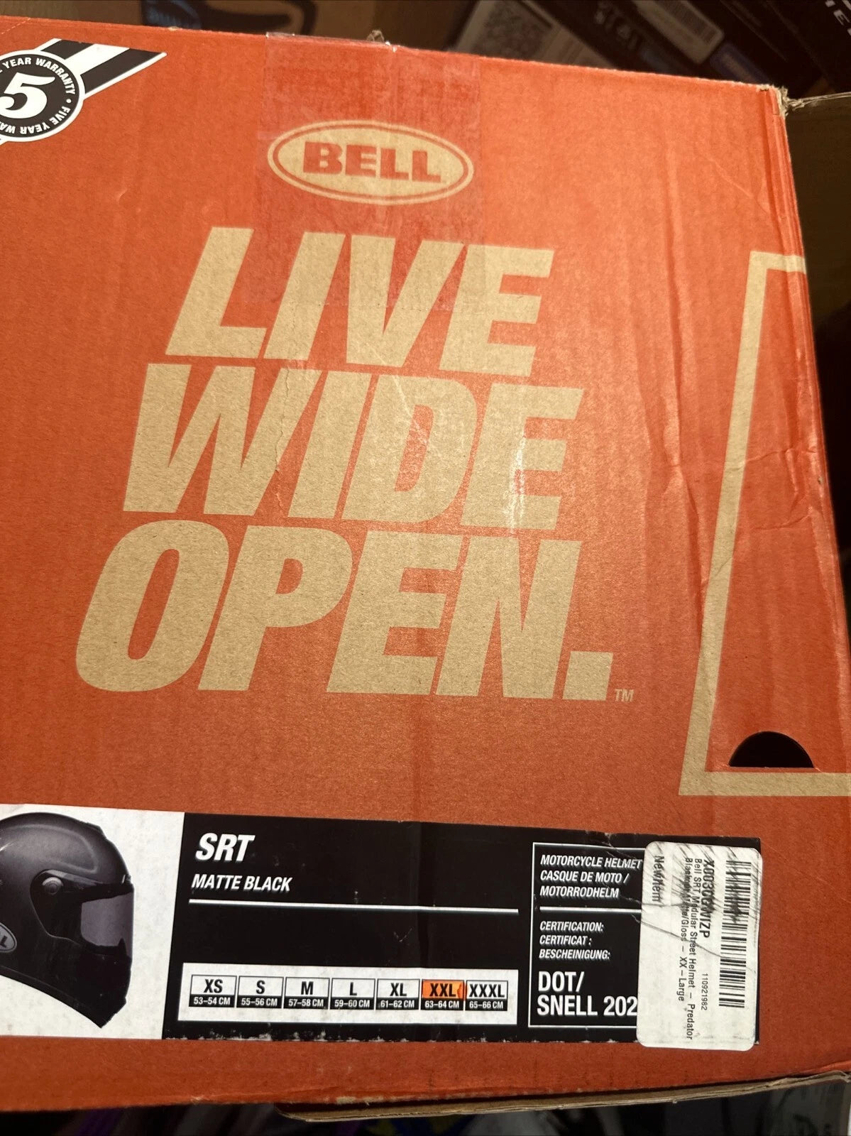Bell SRT Helmet Predator Blackout Matte Black XX Large With Clear Visor