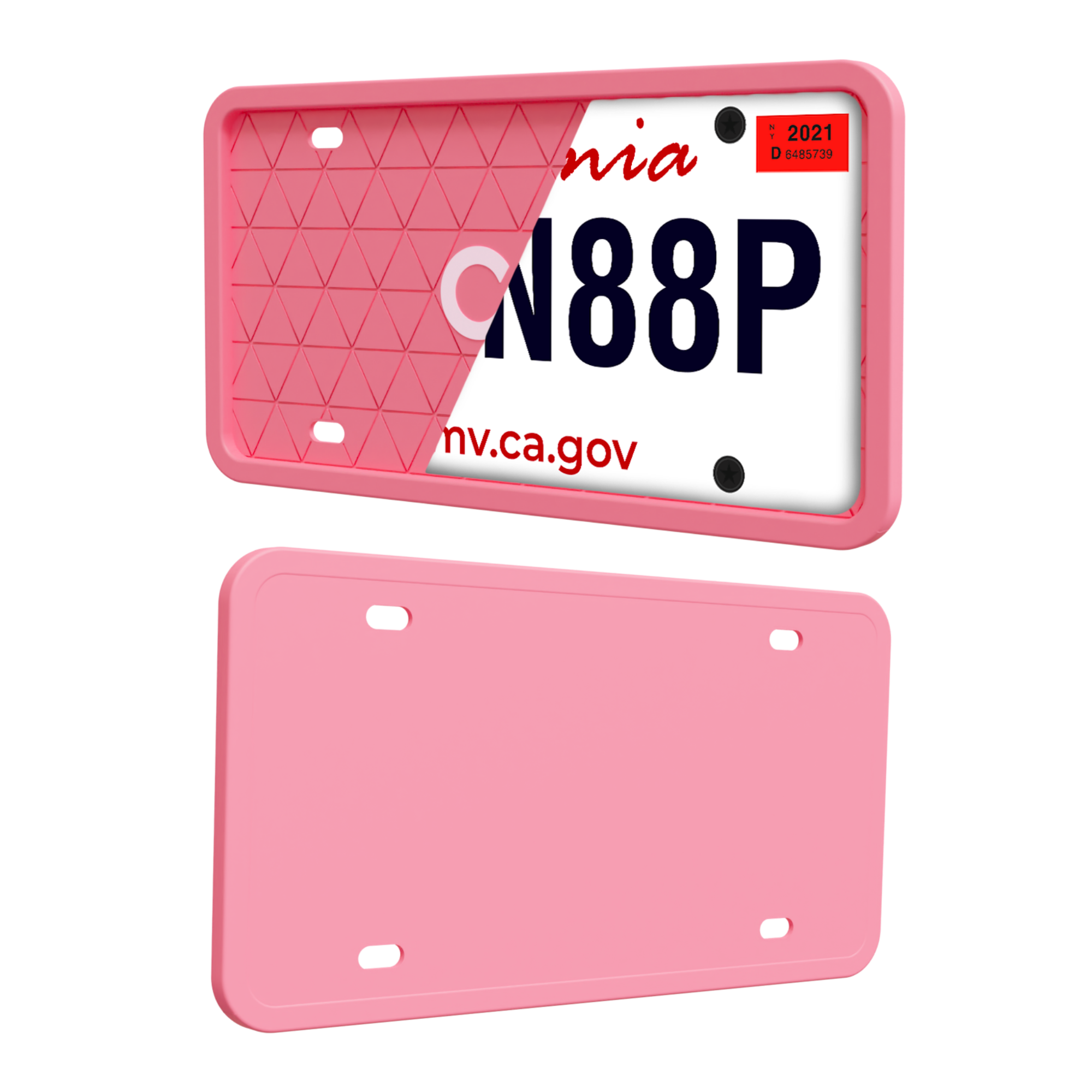 Silicone License Plate Frame - Pink