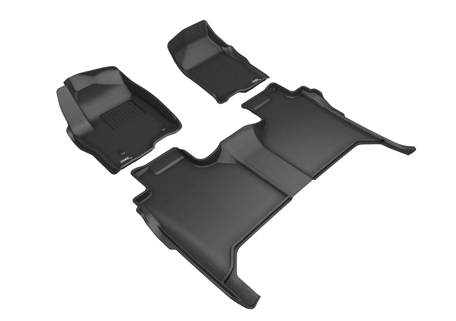 3D KAGU FLOOR MAT 2 ROW SET BLACK