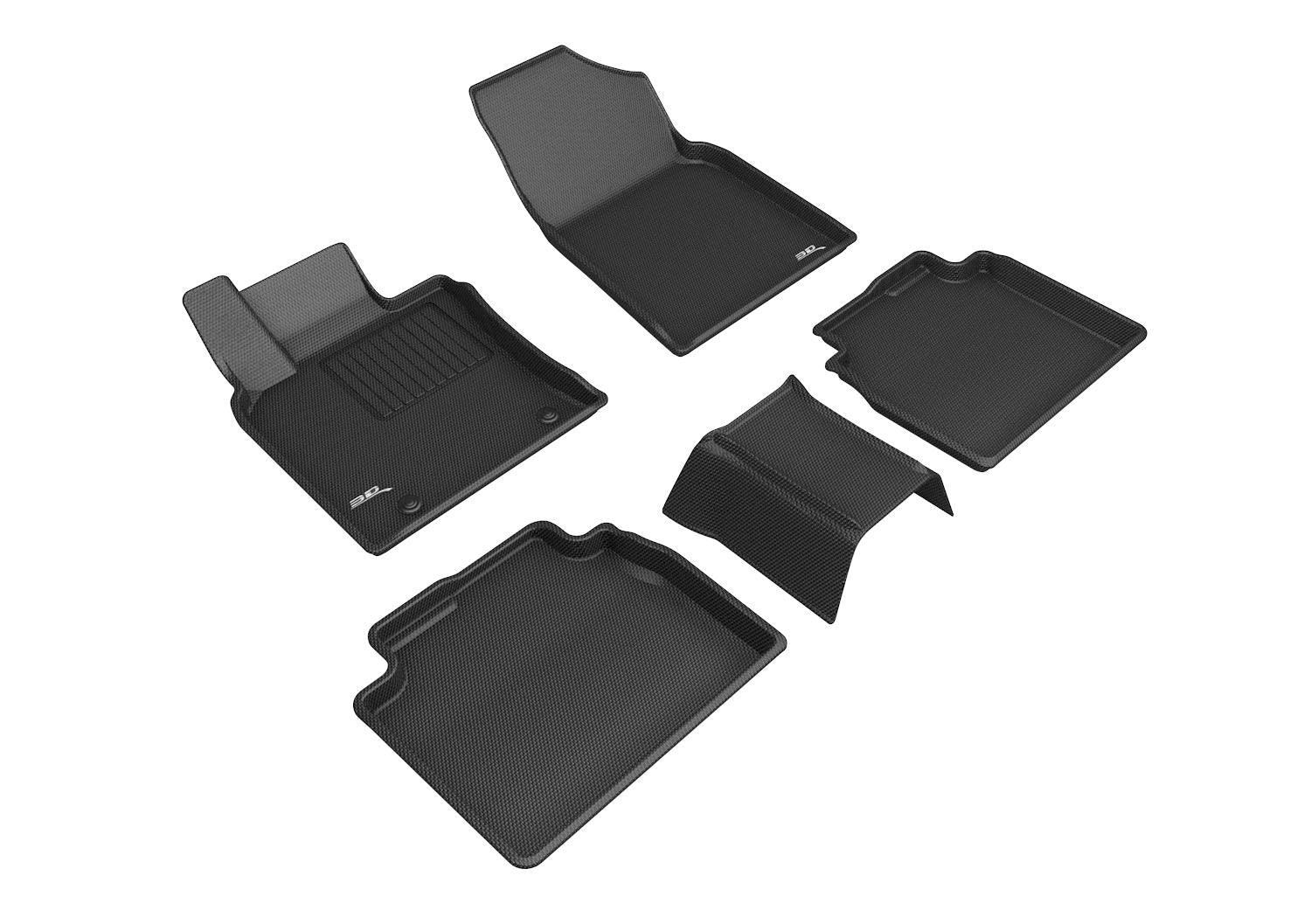 3D KAGU FLOOR MAT 2 ROW SET BLACK
