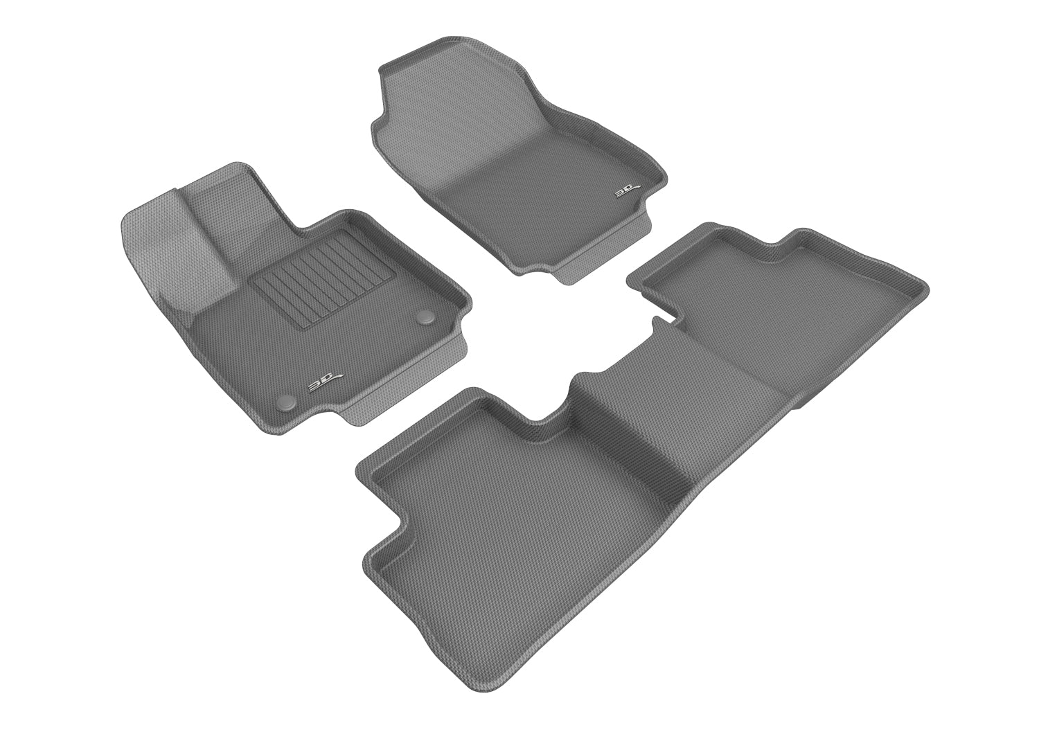 3D KAGU FLOOR MAT 2 ROW SET GRAY