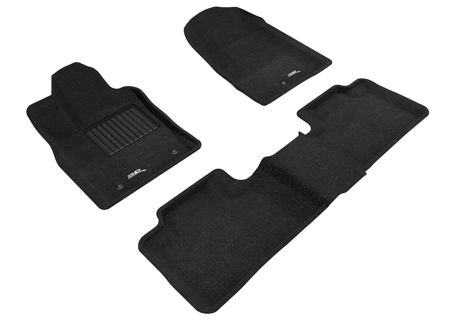 3D ELEGANT FLOOR MAT 2 ROW SET BLCK