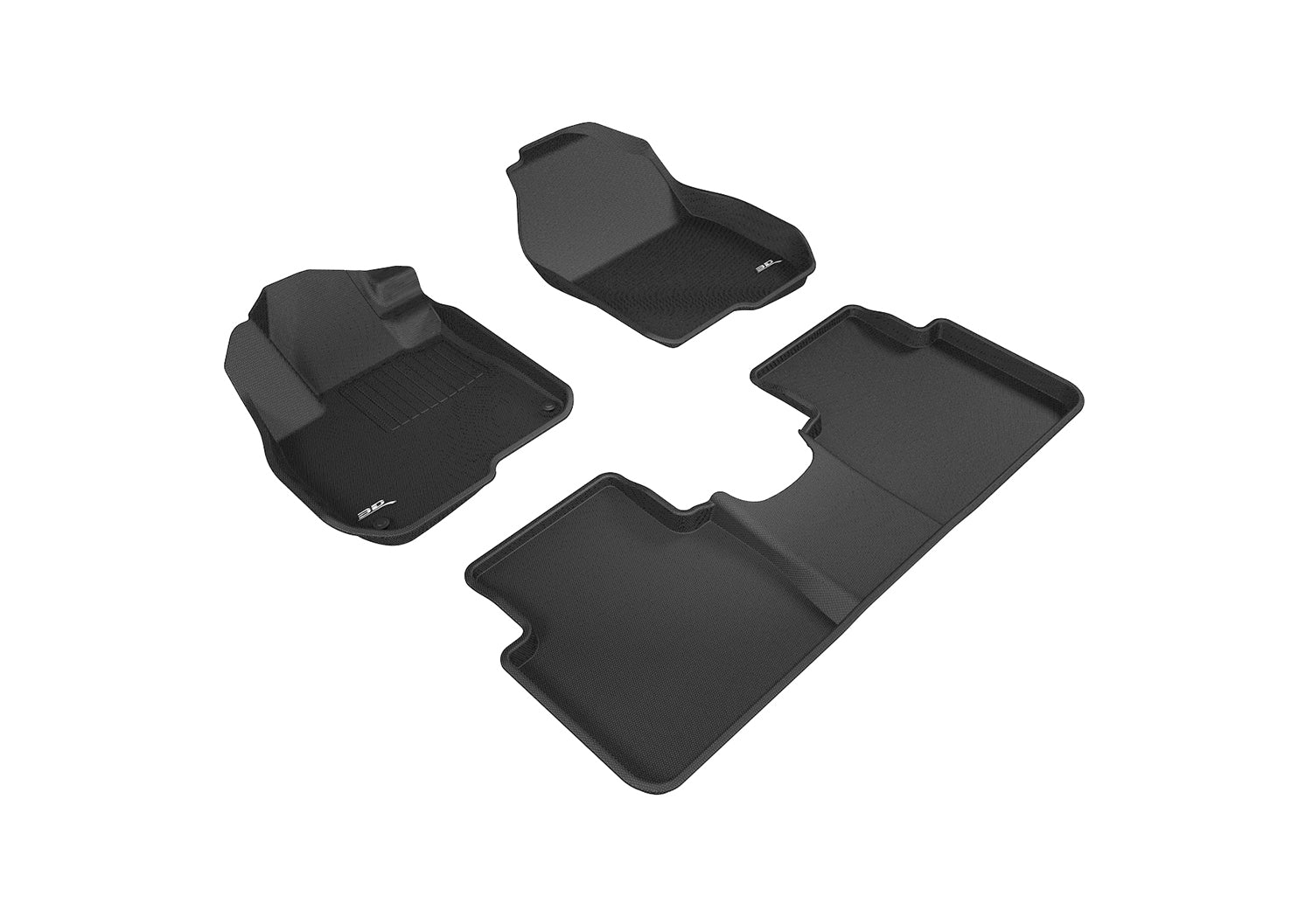 3D KAGU FLOOR MAT 2 ROW SET BLACK