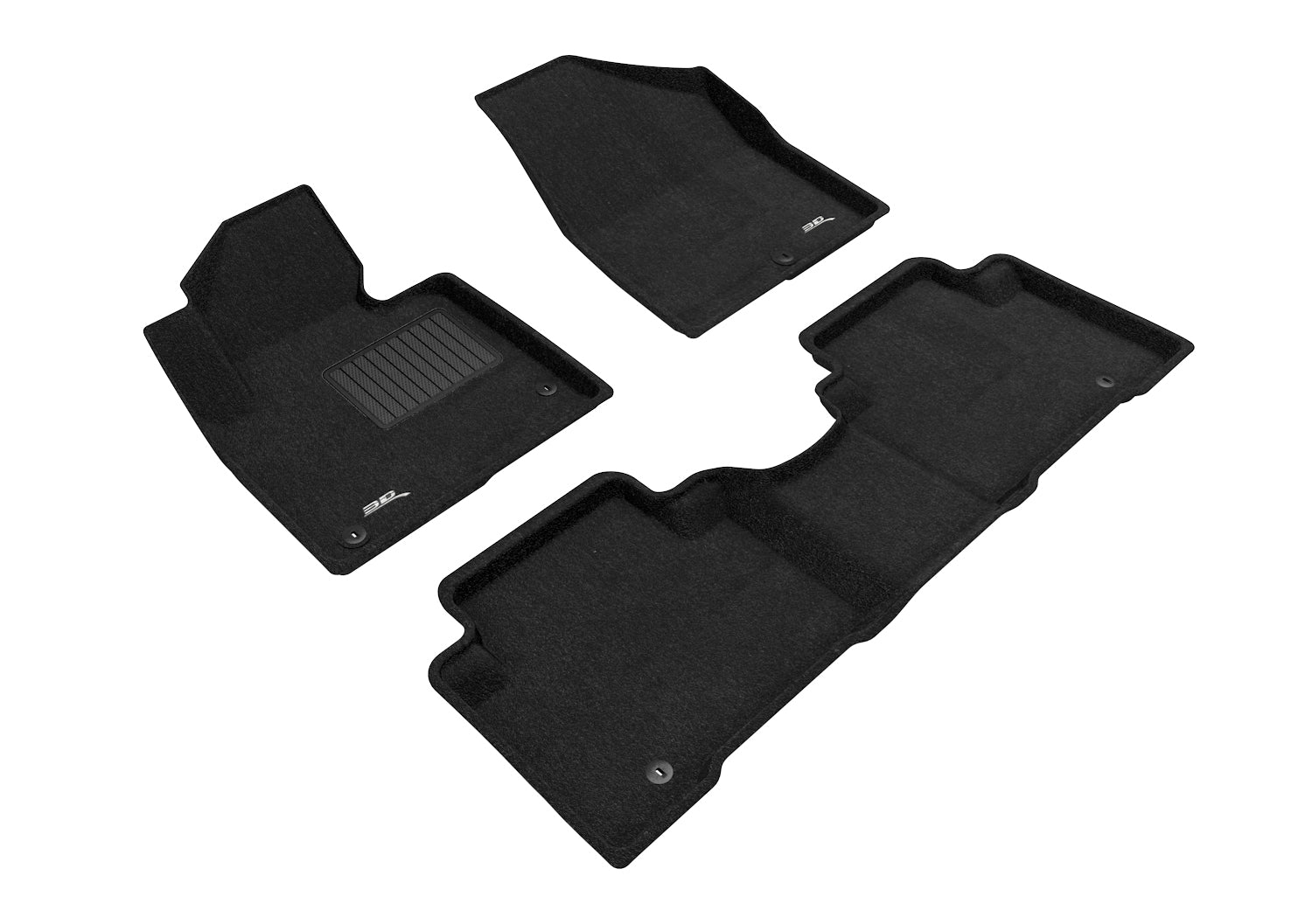 3D ELEGANT FLOOR MAT 2 ROW SET BLCK