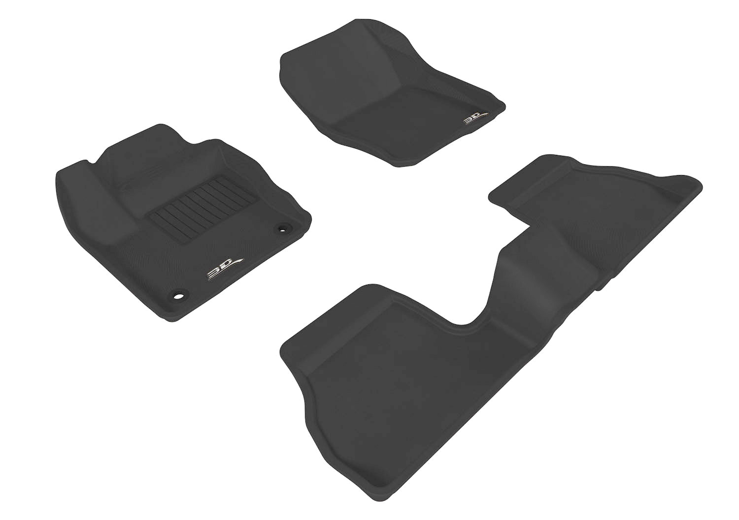 3D KAGU FLOOR MAT 2 ROW SET BLACK