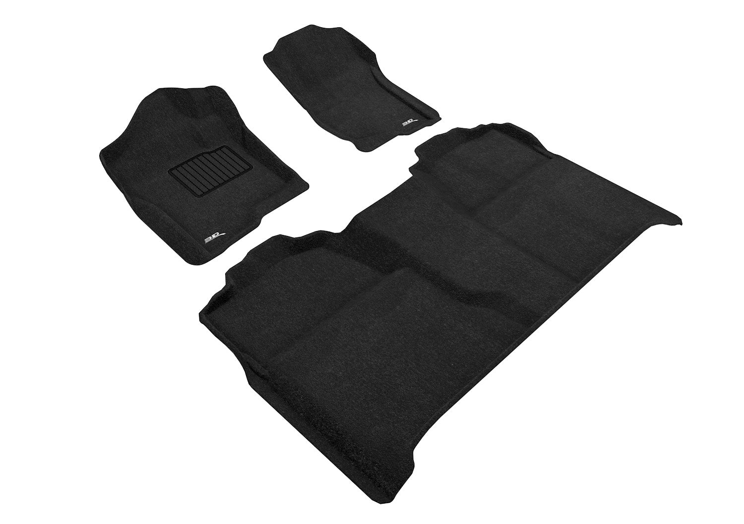 3D ELEGANT FLOOR MAT 2 ROW SET BLCK