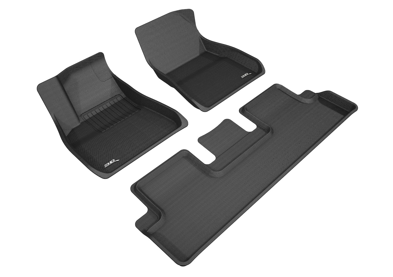 3D KAGU FLOOR MAT 2 ROW SET BLACK