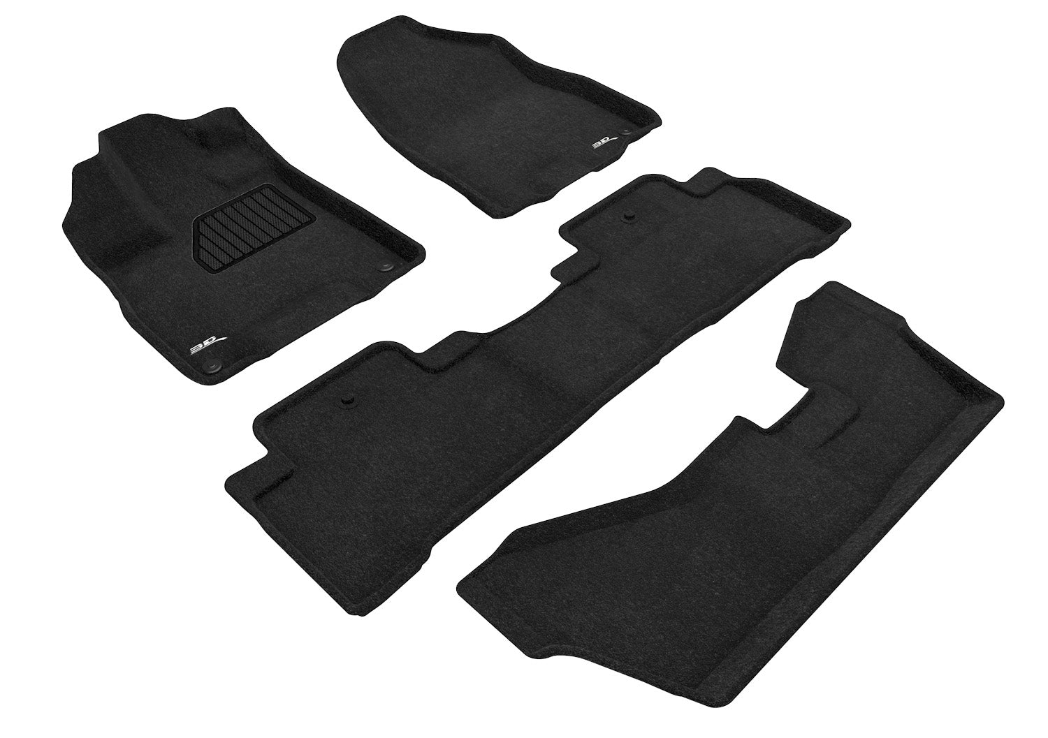 3D ELEGANT FLOOR MAT 3 ROW SET BLCK