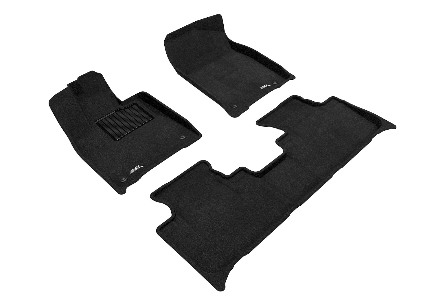 3D ELEGANT FLOOR MAT 2 ROW SET BLCK