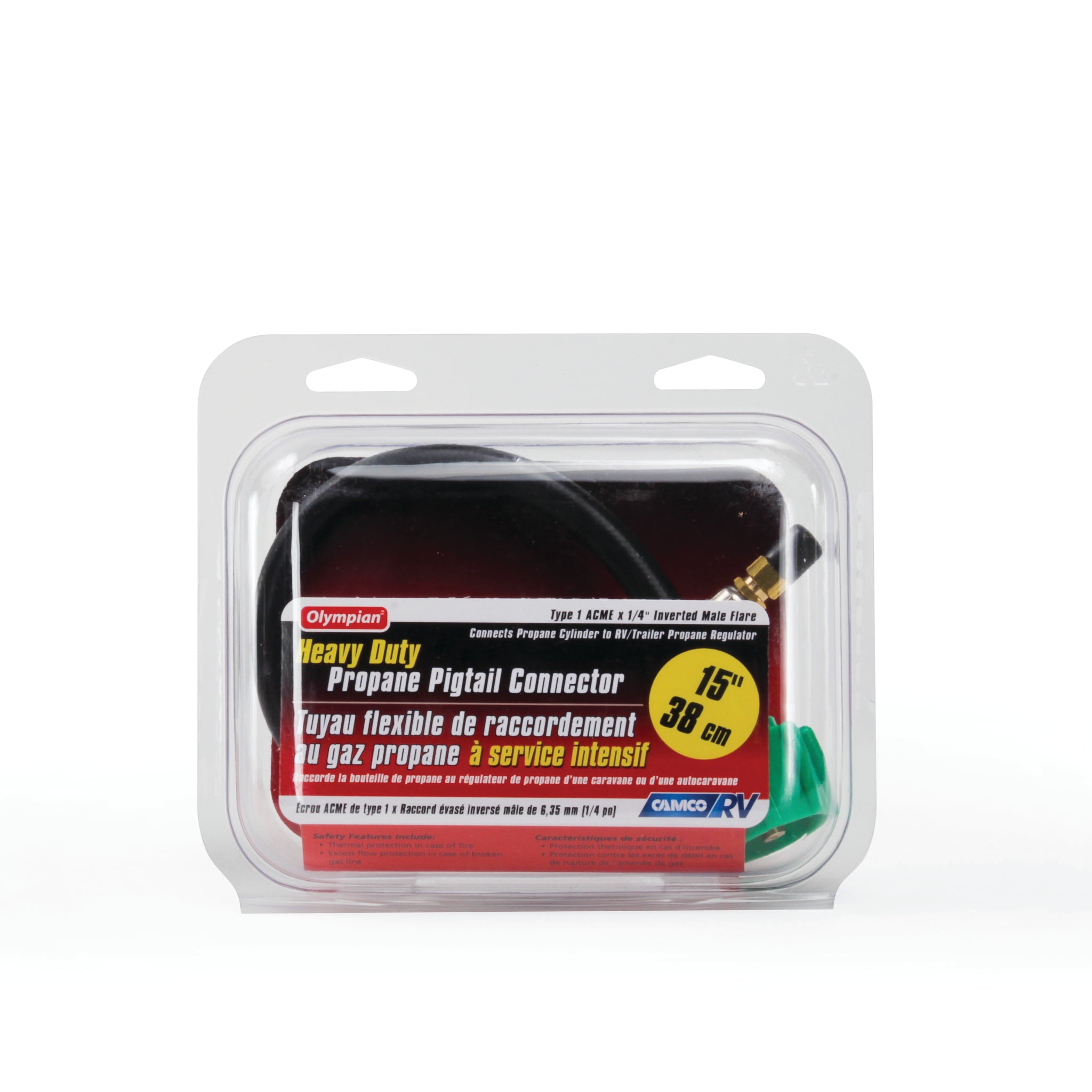 CAMCO 59065 PIGTAIL PROPANE HOSE CONN,15IN,CCSAUS,CLAMSHELL