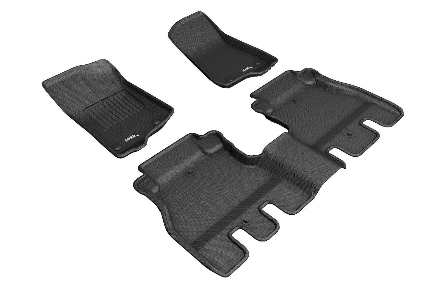 3D KAGU FLOOR MAT 2 ROW SET BLACK