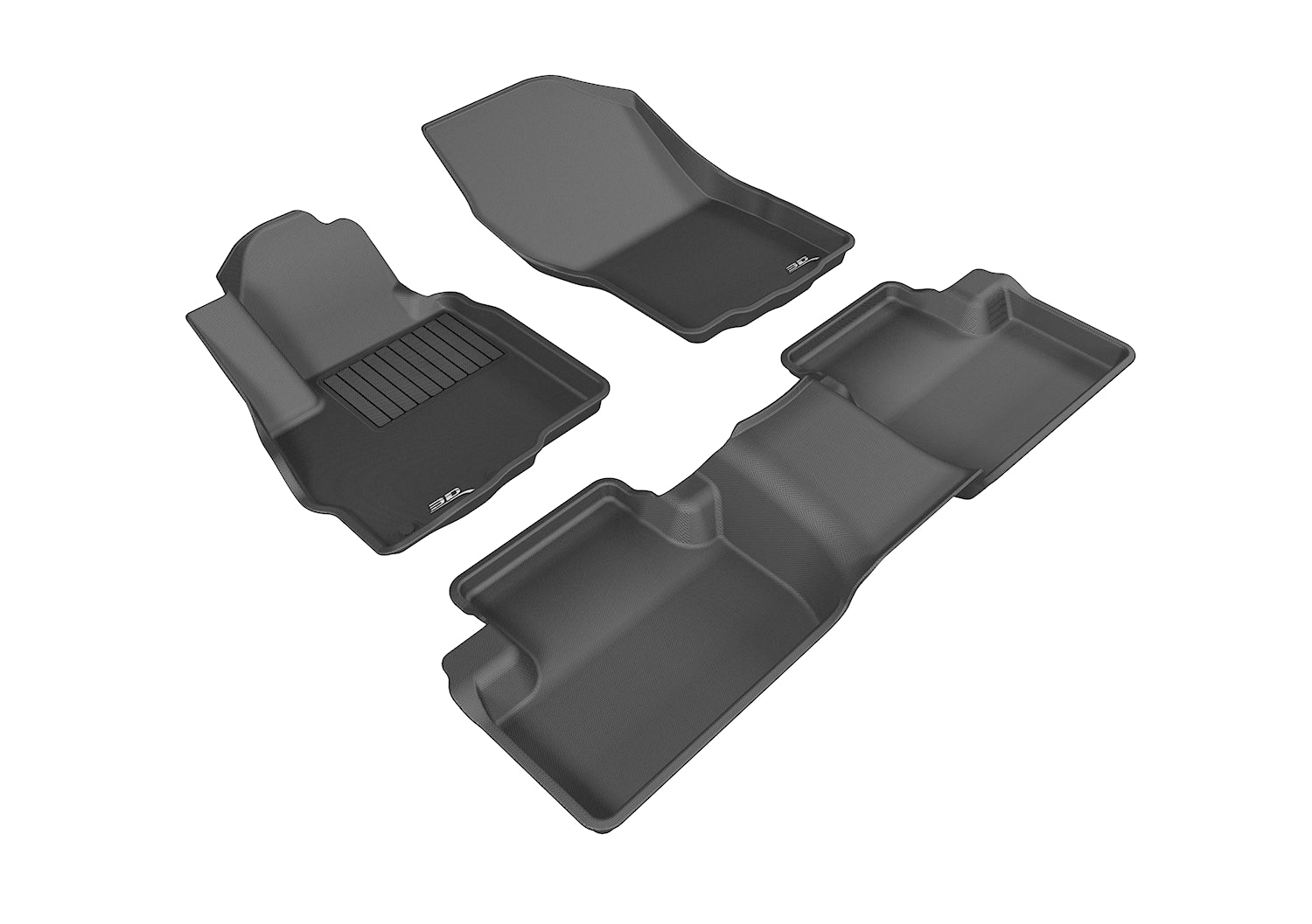 3D KAGU FLOOR MAT 2 ROW SET BLACK