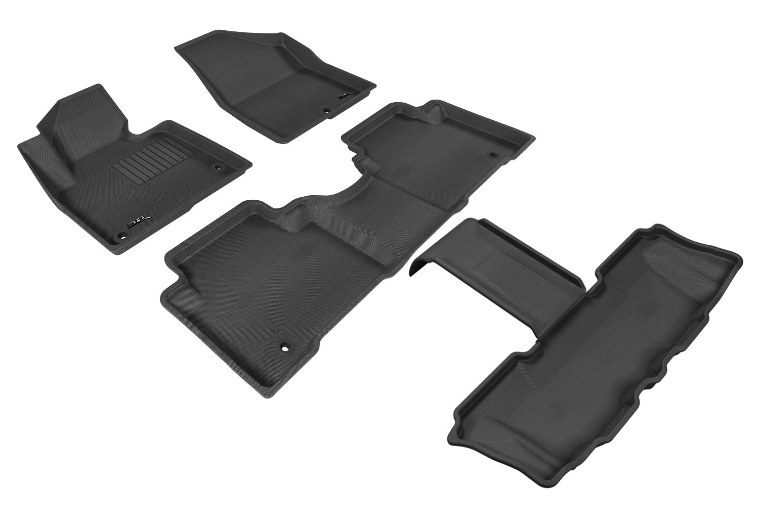 3D KAGU FLOOR MAT 3 ROW SET BLACK