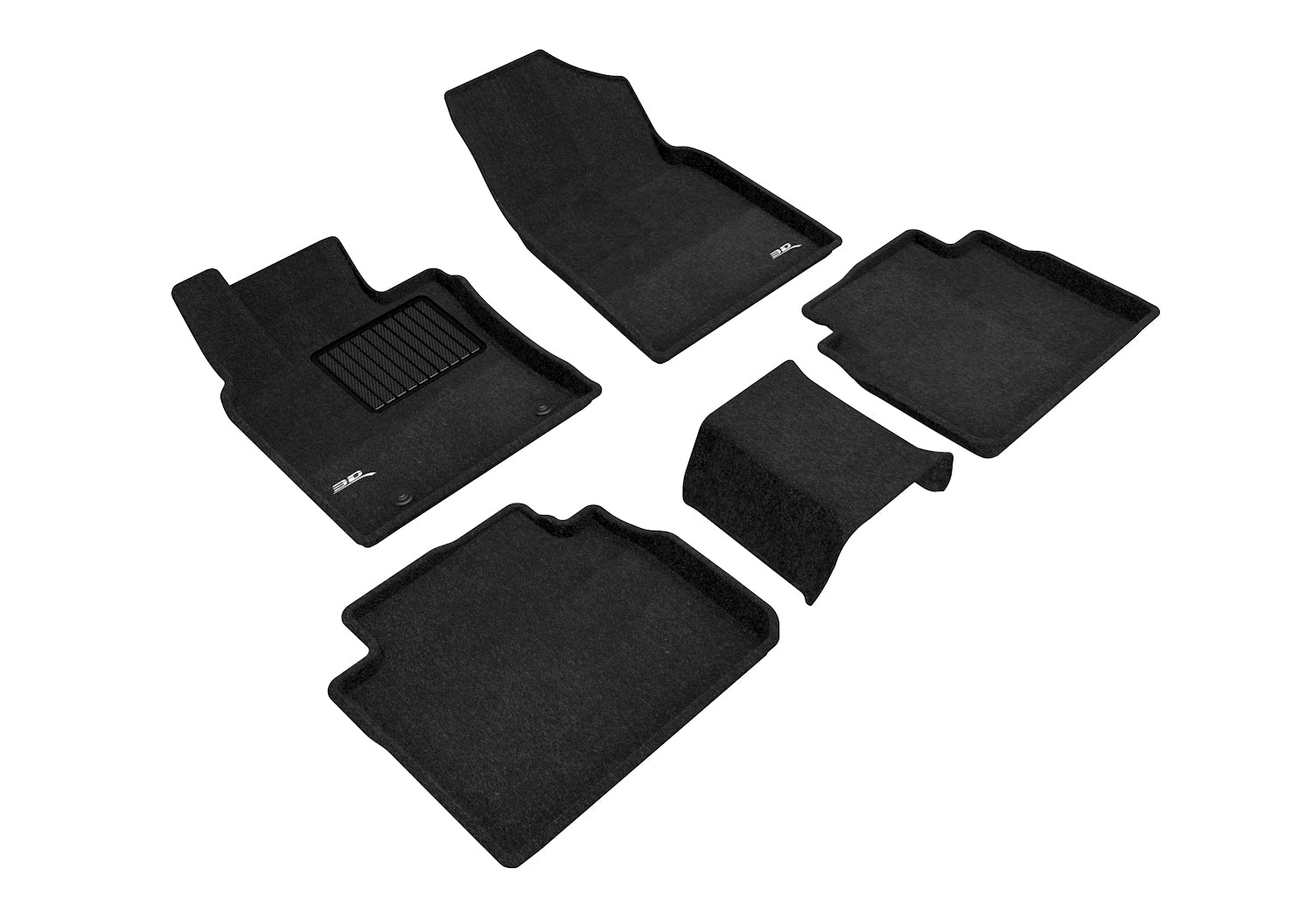 3D ELEGANT FLOOR MAT 2 ROW SET BLCK