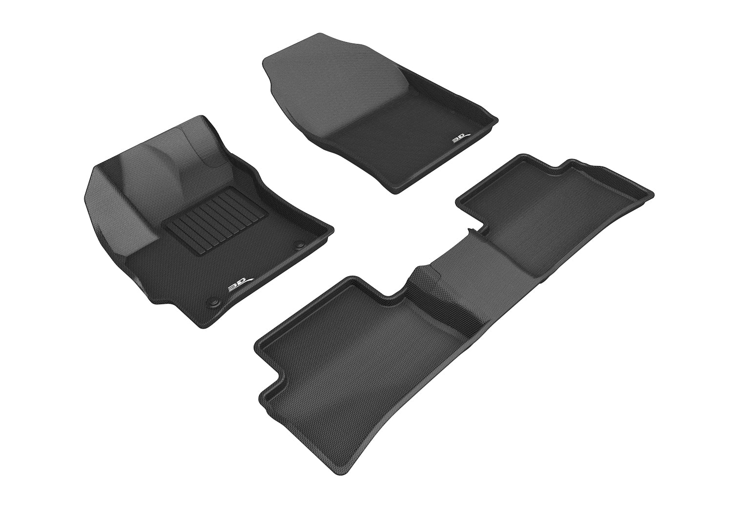 3D KAGU FLOOR MAT 2 ROW SET BLACK