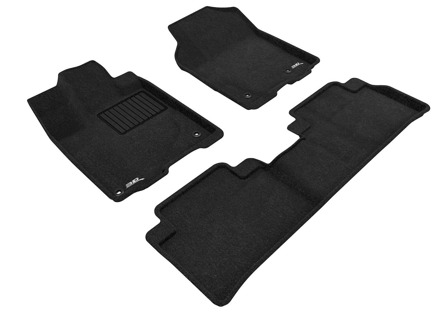 3D ELEGANT FLOOR MAT 2 ROW SET BLCK