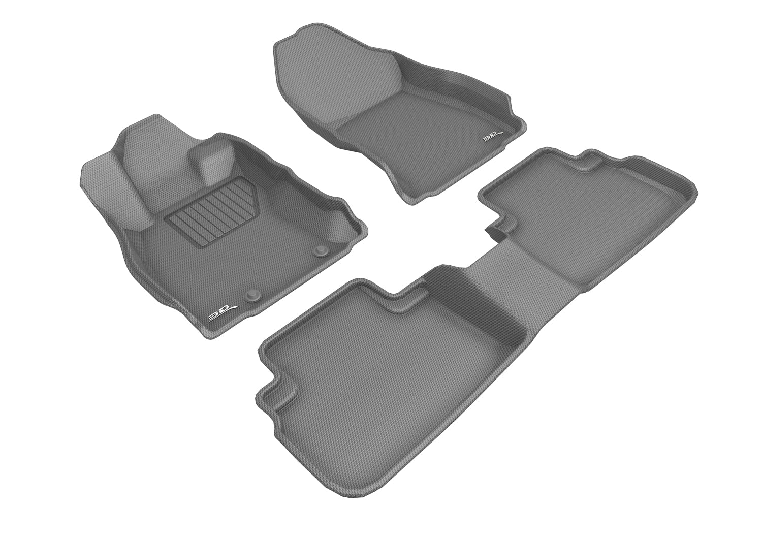 3D KAGU FLOOR MAT 2 ROW SET GRAY