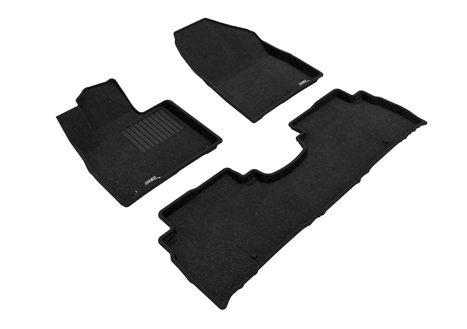 3D ELEGANT FLOOR MAT 2 ROW SET BLCK