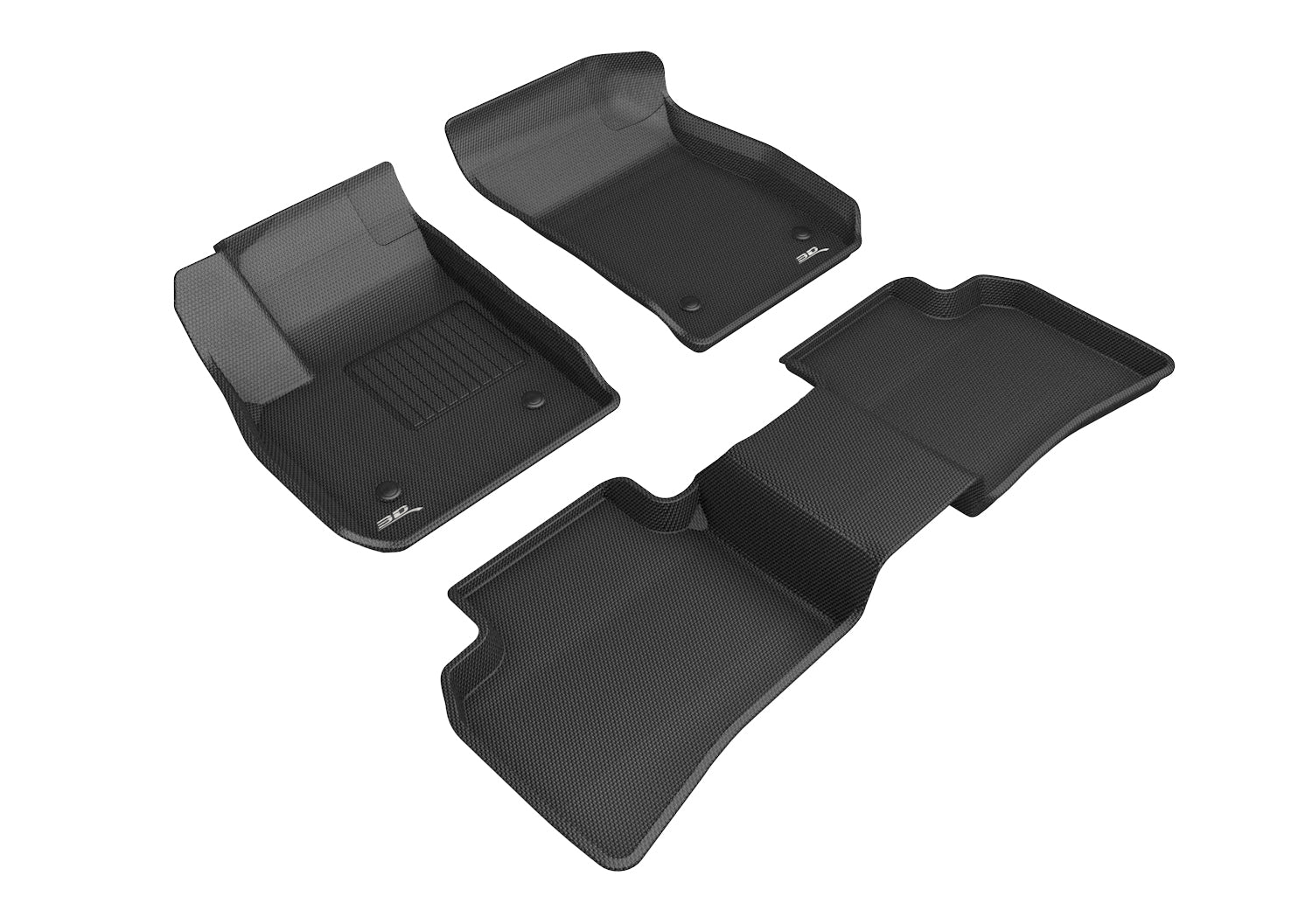 3D KAGU FLOOR MAT 2 ROW SET BLACK