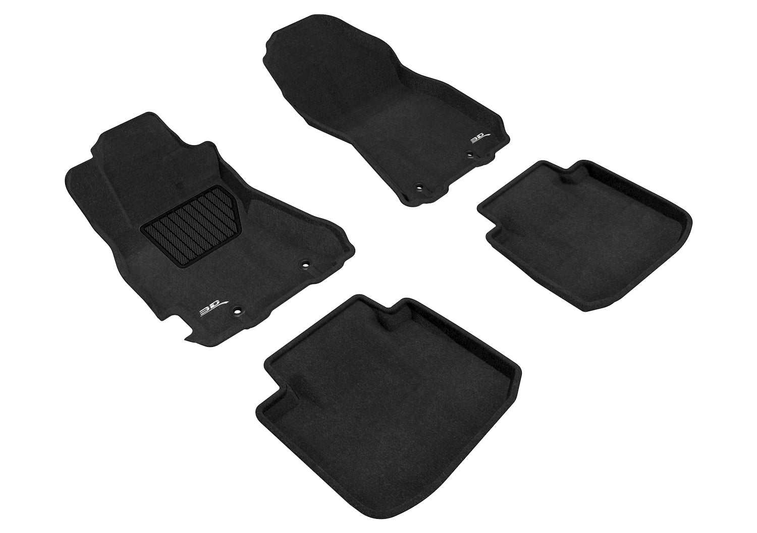 3D ELEGANT FLOOR MAT 2 ROW SET BLCK