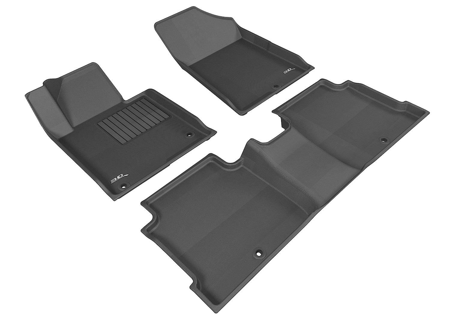 3D KAGU FLOOR MAT 2 ROW SET BLACK
