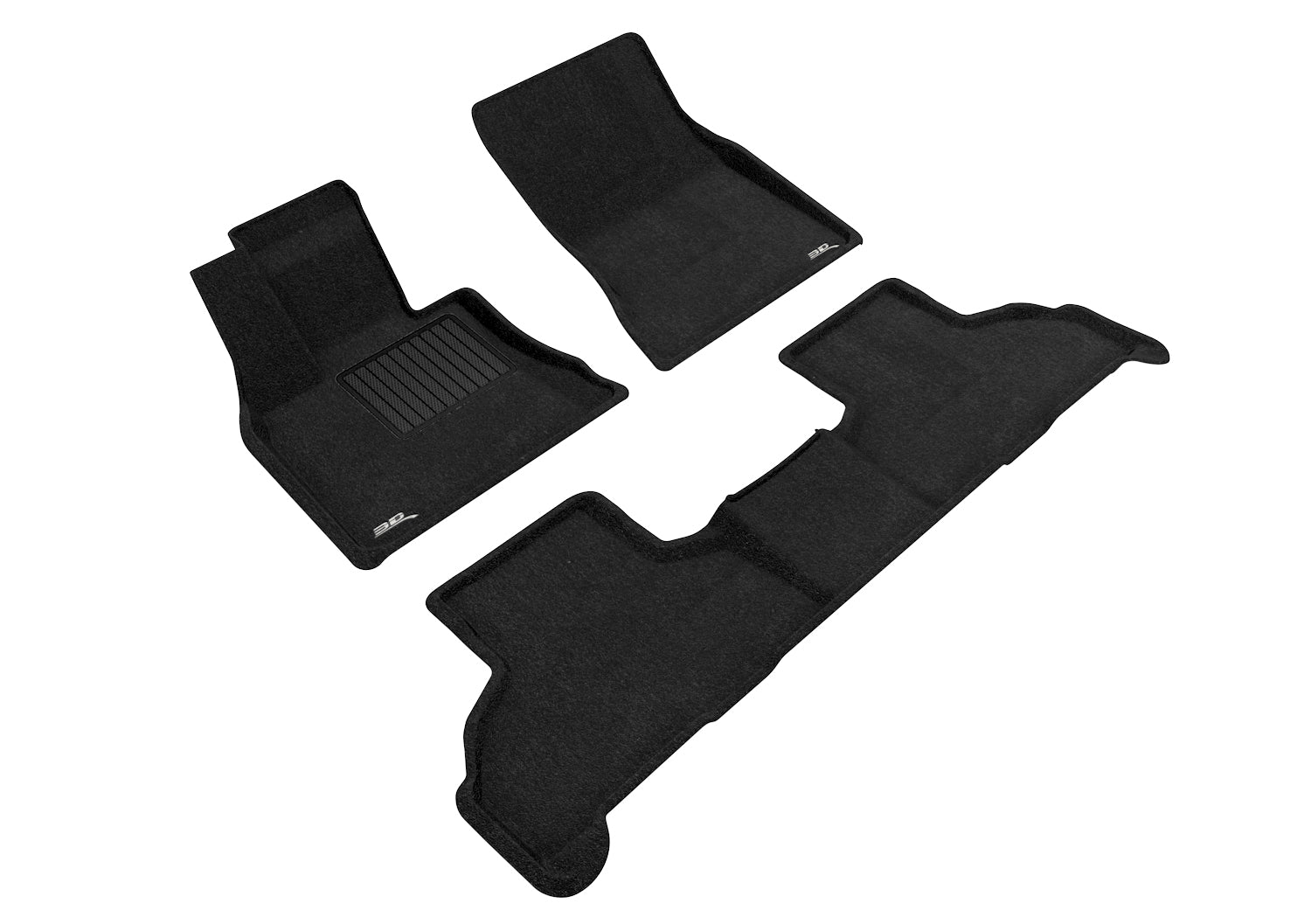 3D ELEGANT FLOOR MAT 2 ROW SET BLCK