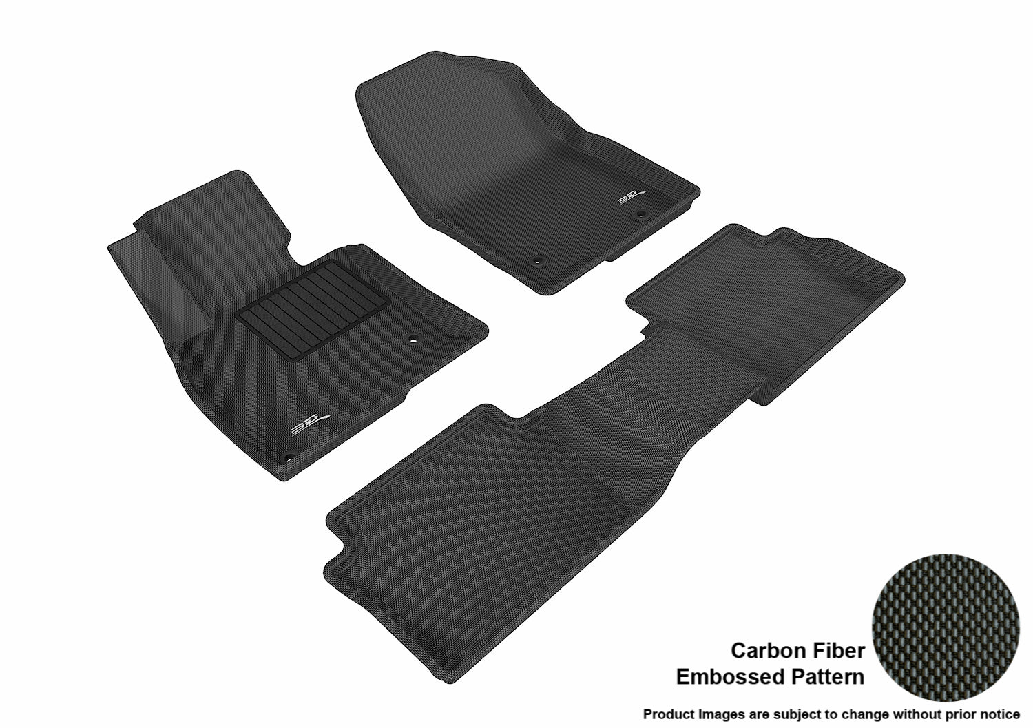3D KAGU FLOOR MAT 2 ROW SET BLACK