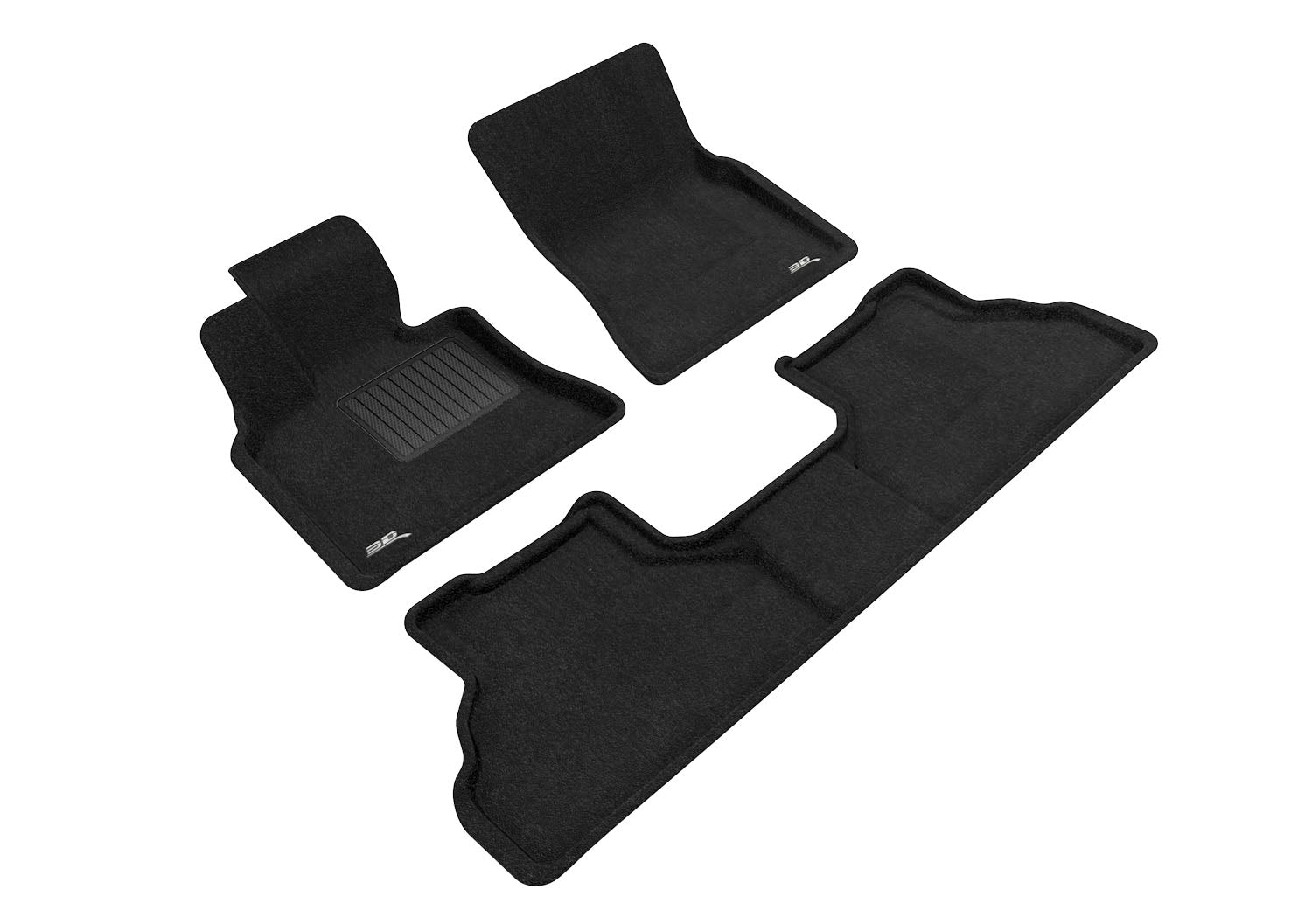 3D ELEGANT FLOOR MAT 2 ROW SET BLCK