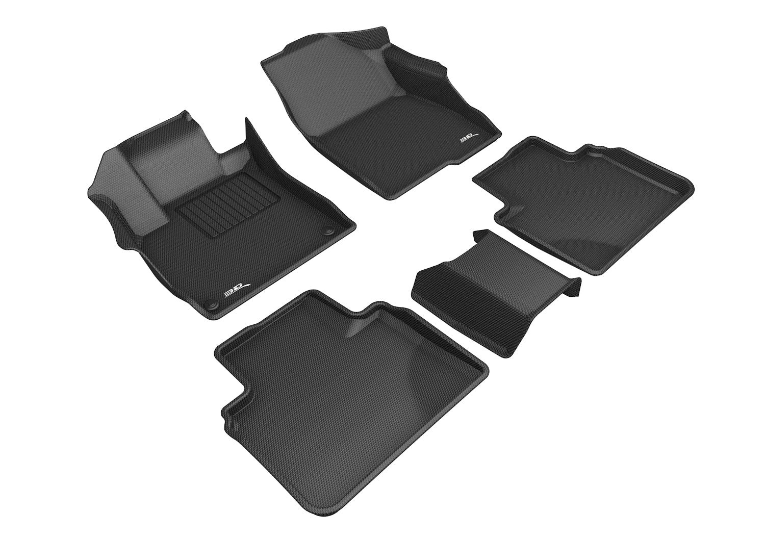 3D KAGU FLOOR MAT 2 ROW SET BLACK