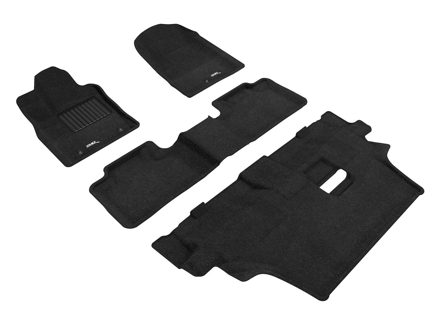 3D ELEGANT FLOOR MAT 3 ROW SET BLCK