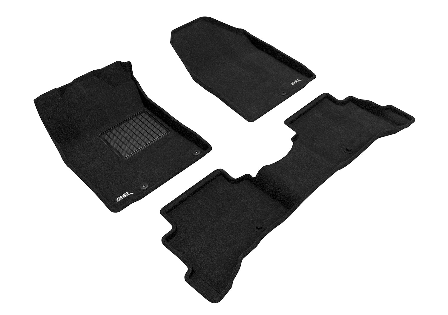 3D ELEGANT FLOOR MAT 2 ROW SET BLCK