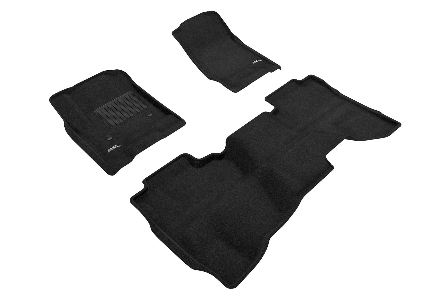 3D ELEGANT FLOOR MAT 2 ROW SET BLCK