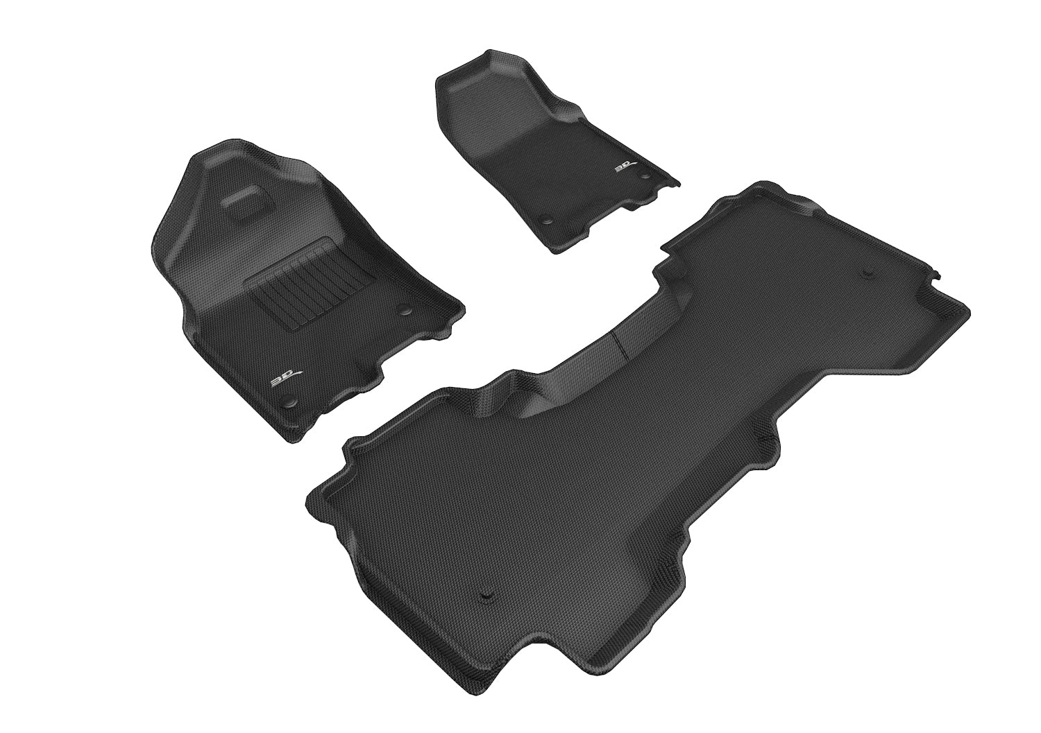 3D KAGU FLOOR MAT 2 ROW SET BLACK